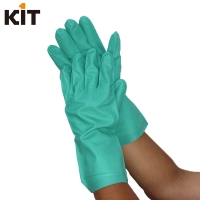 KIT绿色丁腈劳保手套 耐油防溶剂 防滑防化防水洗涤用