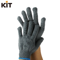 KIT灰色包钢丝手套 防切割3级 验厂屠宰剪裁玻璃 防刀刃耐磨手套