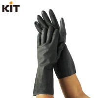 KIT黑色氯丁橡胶防化手套 耐磨耐油防腐蚀 耐酸碱工业手套